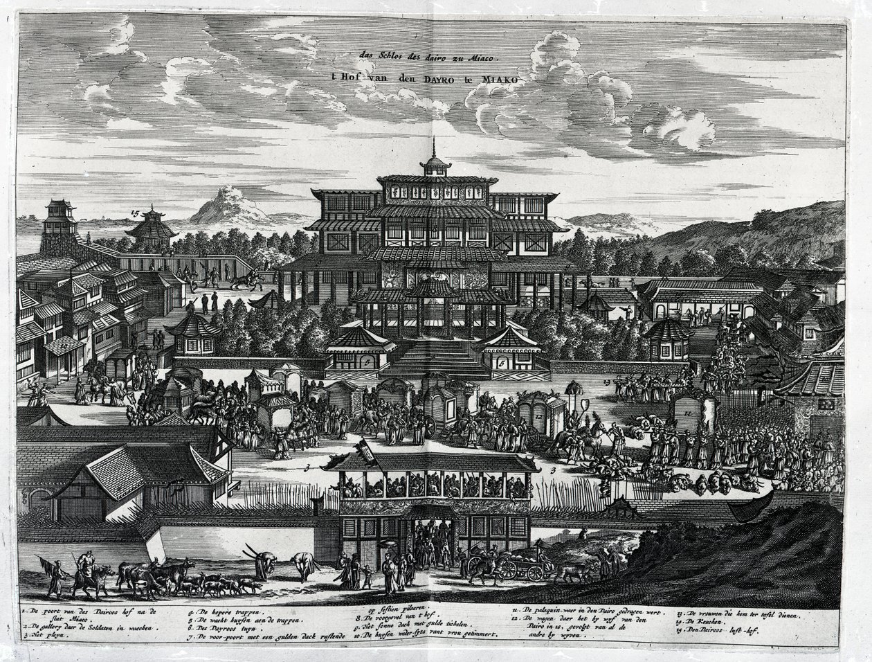 来自澳门的游行，来自Arnoldus Montanus的&39;Atlas Chinensis&39;的插图，1671年 作者 荷兰学校