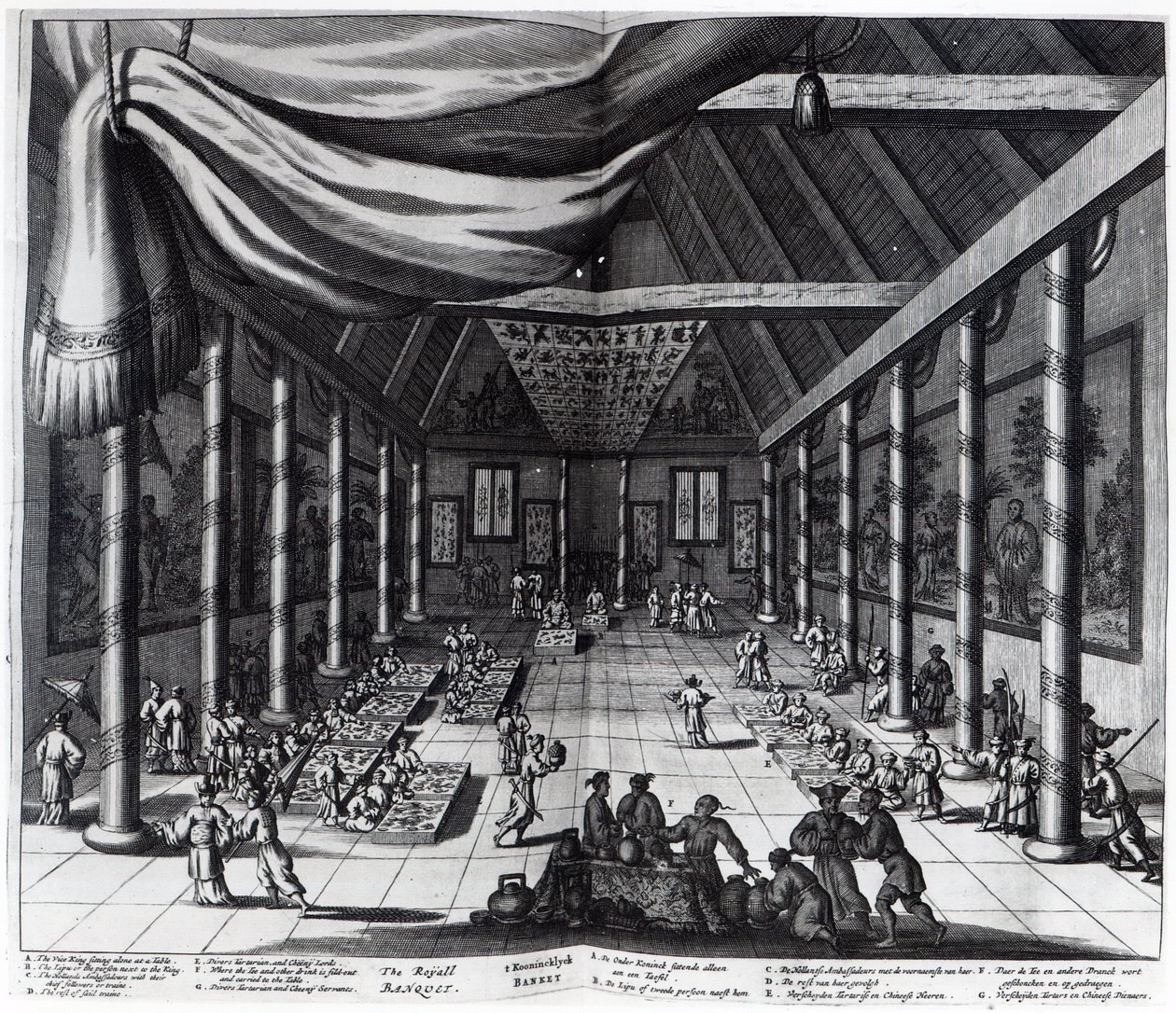 皇家宴会，来自&39;阿特拉斯中国&39;的插图由Arnoldus Montanus，1671年 作者 荷兰学校
