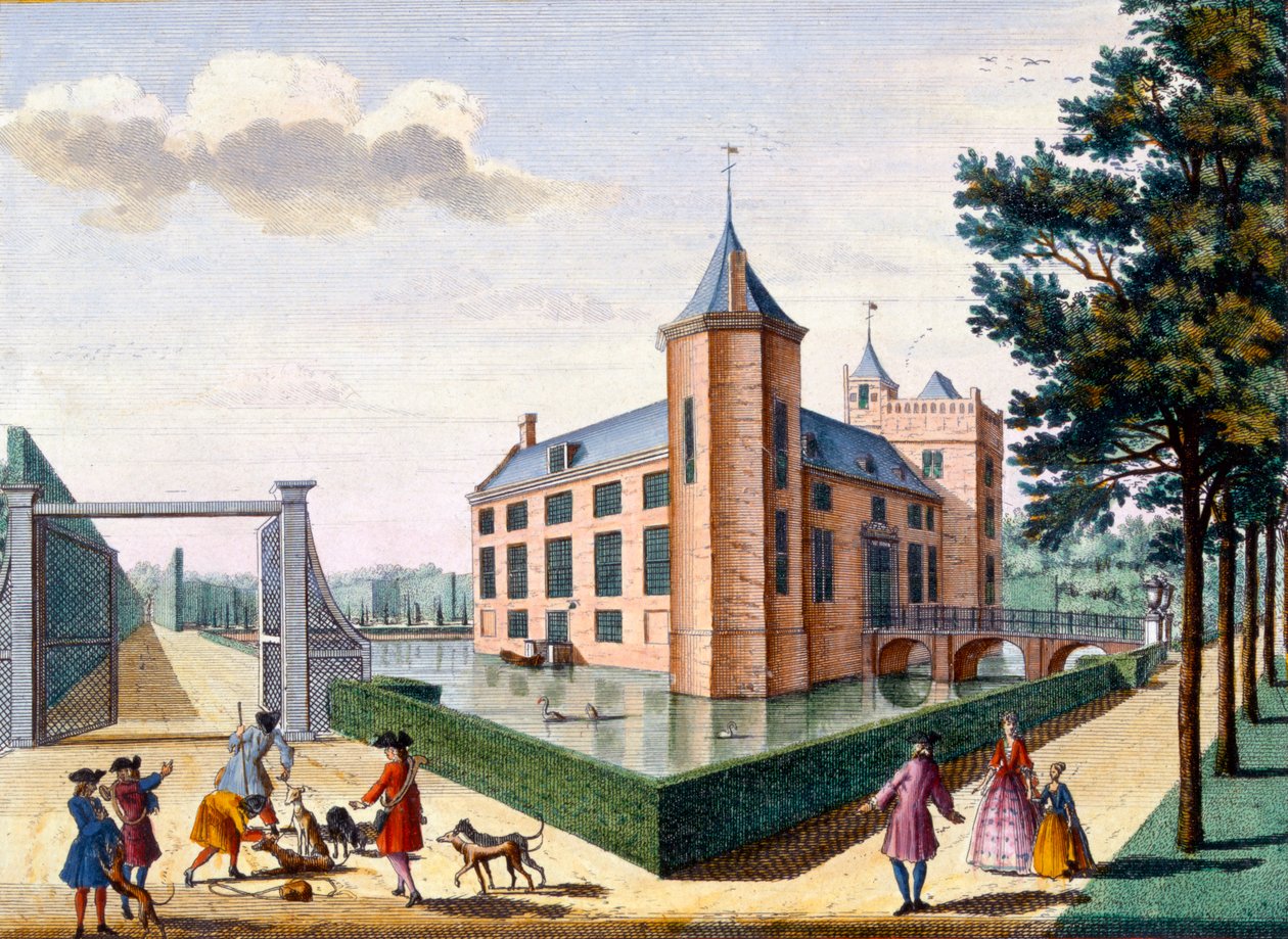 Assumburg城堡，由Het Zeganpralent Kennemerlant由Hendrick de Leth和Matthias Brouerius Van Nidek出版，出版于17-17-1730 作者 荷兰学校