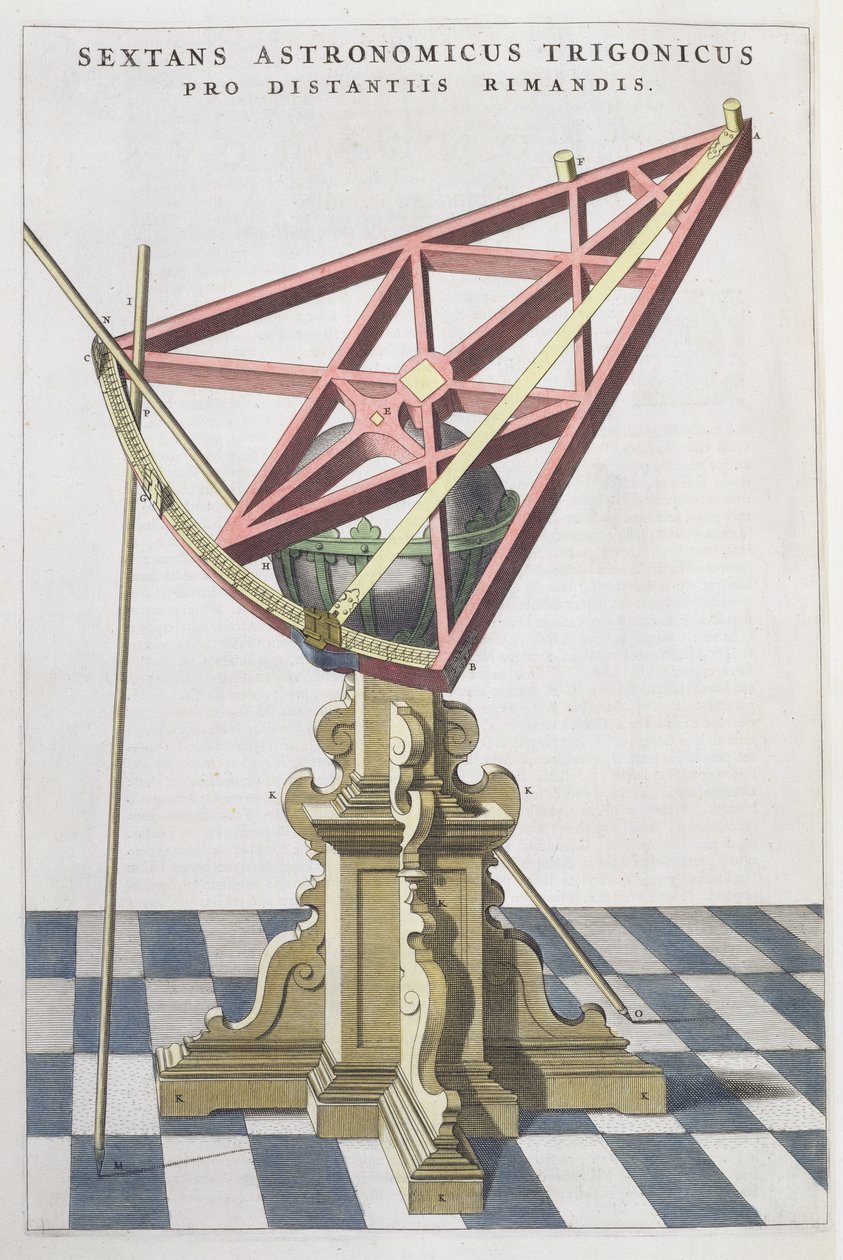 Tycho Brahe的天文六分仪（1546-1601）来自阿姆斯特丹Joan Blaeu（1596-1673）的地图集，1665年 作者 荷兰学校