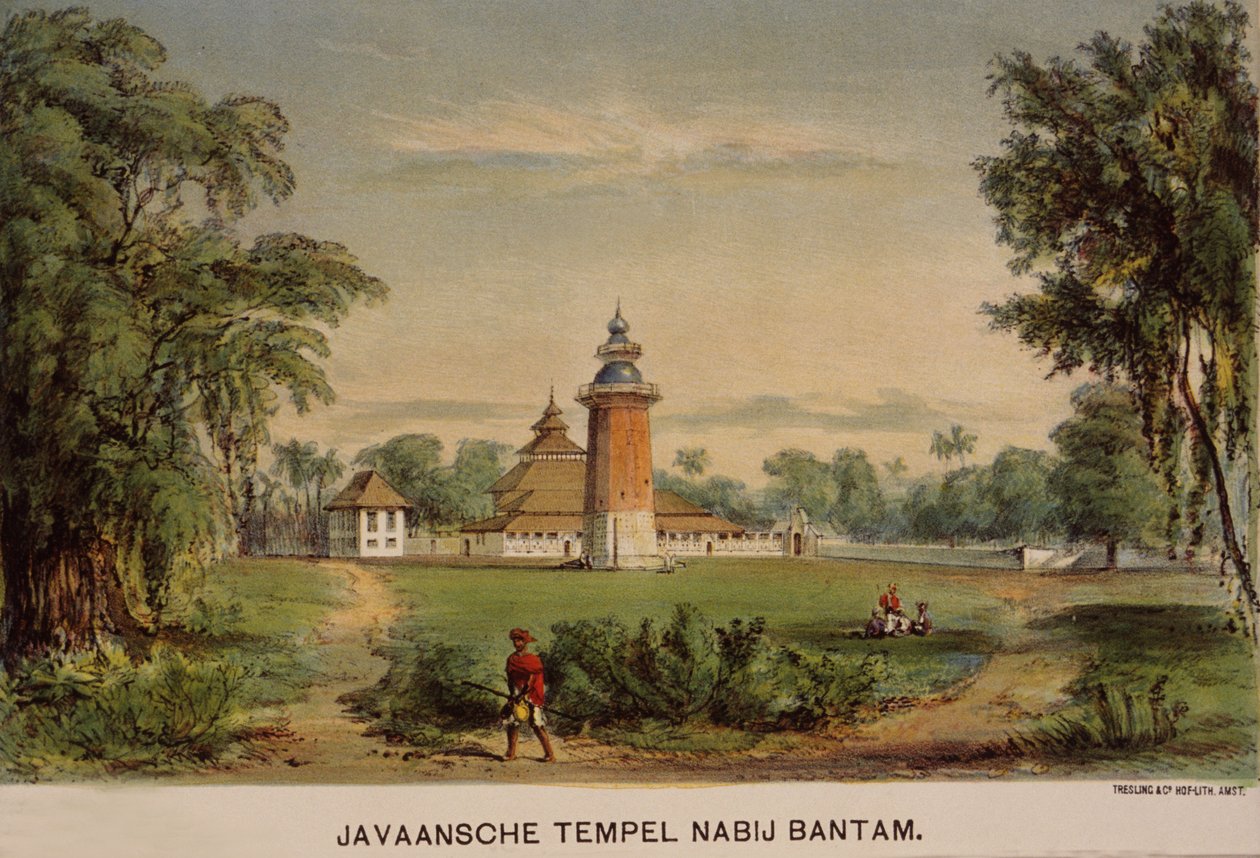 万丹清真寺，Java，印度尼西亚 作者 荷兰学校