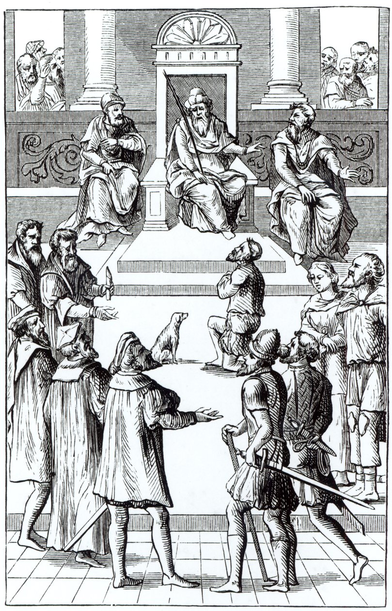 在Joos de Damhouder（1507-81）在Praxis Rerum刑事案件中实施木刻后，在法庭上作出修正的忏悔，于1556年在安特卫普出版 作者 荷兰学校