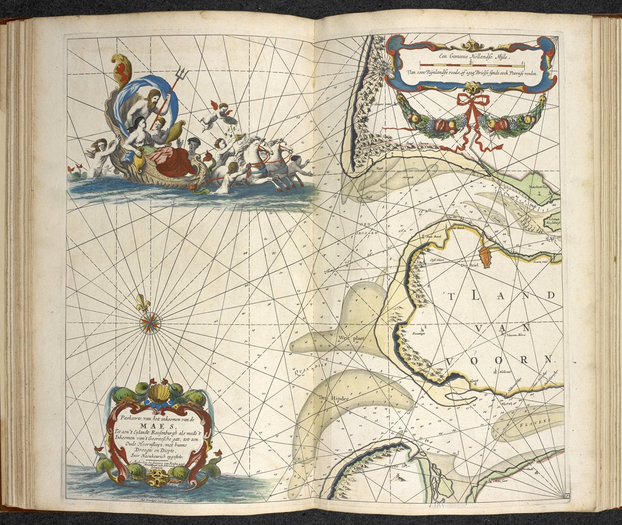 De groote nuewwe vermeerde zee-atlas ofte water-werelt。叹息中展示地球上所有的海岸......"，作者 Claas Jansz Vooght 作者 荷兰学校