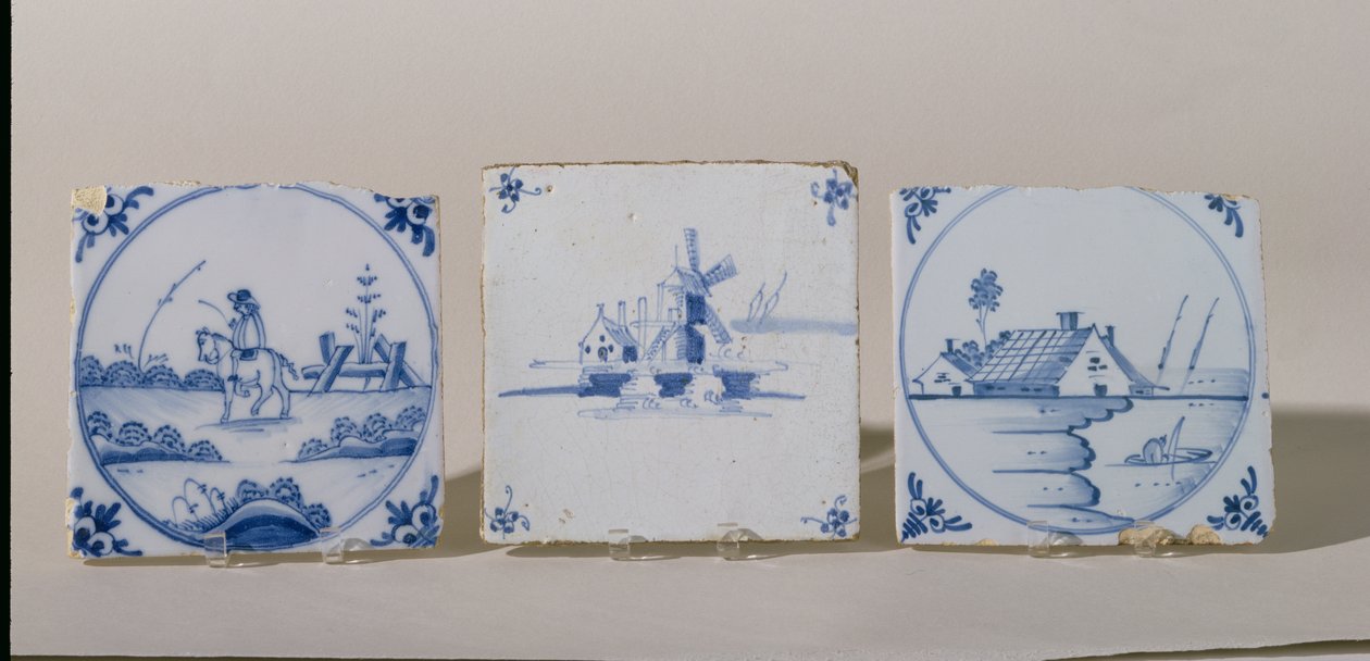 代尔夫特瓷砖，1750-1800（陶器） 作者 荷兰学校