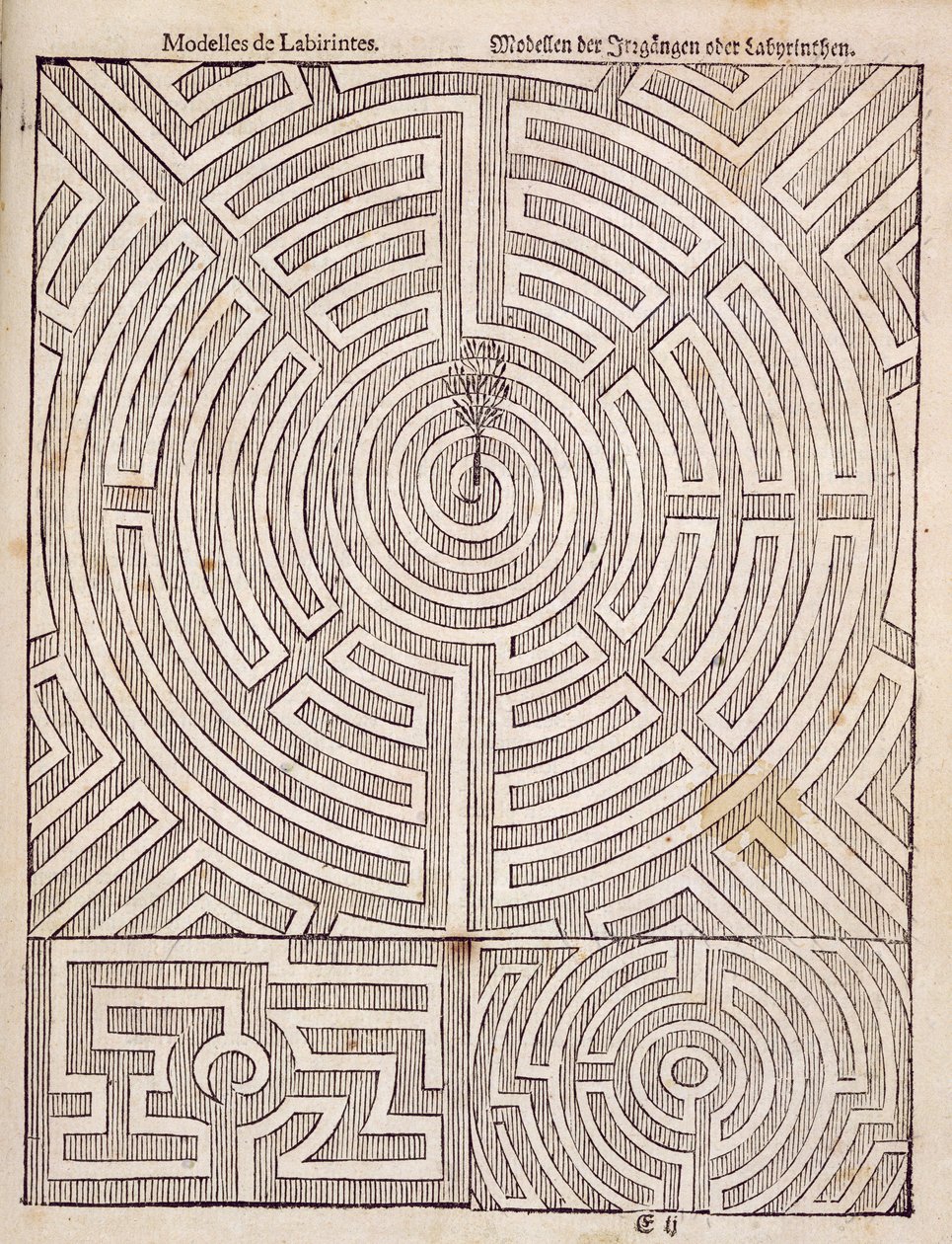 迷宫的设计，来自荷兰园丁的Johann van der Groen，于1699年出版 作者 荷兰学校