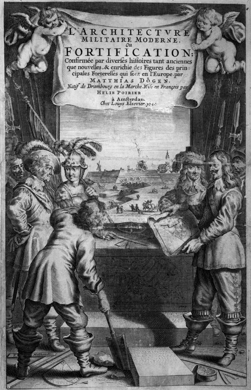 前建筑师Mordaire Moderne，ou Fortification by Matthias Dogen，由Theodor Matham（c.1606-76）雕刻，酒吧。作者：Chez Louis Elzevier，阿姆斯特丹，1648年 作者 荷兰学校