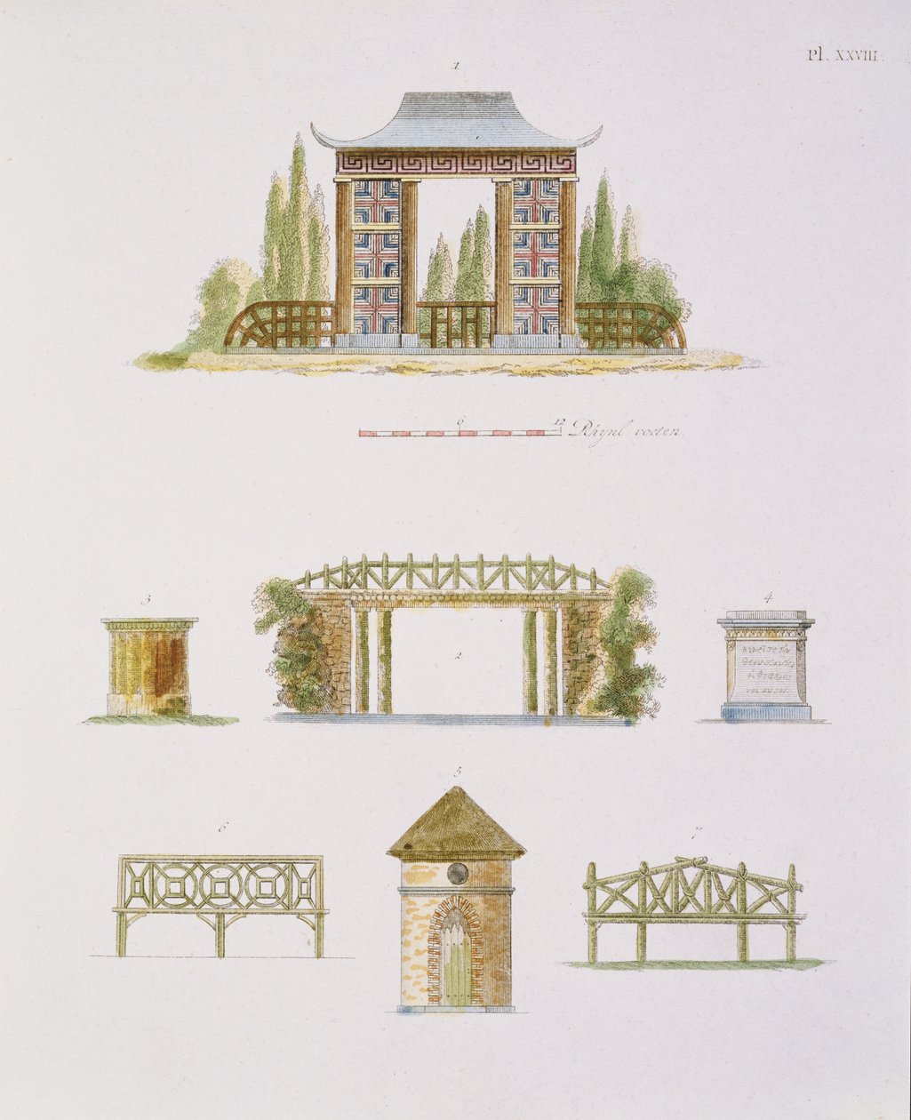 园艺装饰，来自Garden of Gems杂志，由G. van Laar出版，1802年出版（另见172967） 作者 荷兰学校