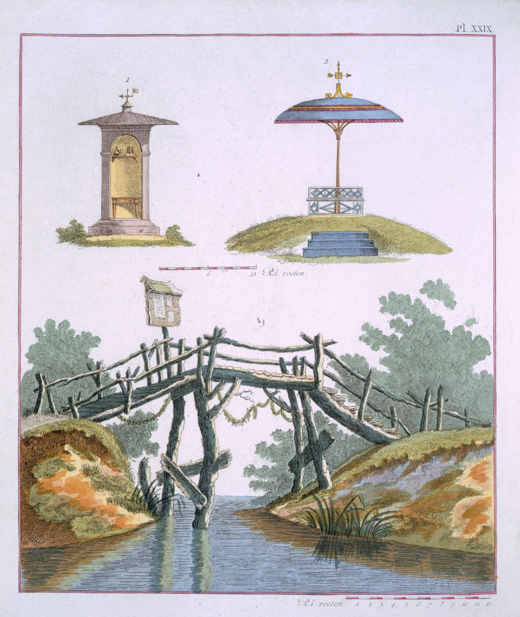 花园装饰品，来自G. van Laar的“花园宝石杂志”，出版于1802年 作者 荷兰学校