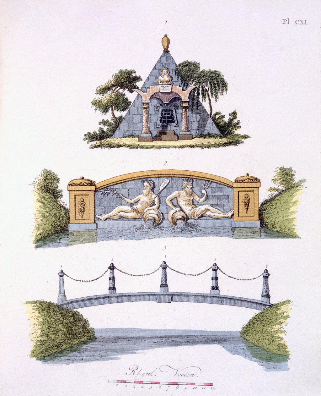 花园装饰品，来自G. van Laar的“花园宝石杂志”，出版于1802年 作者 荷兰学校