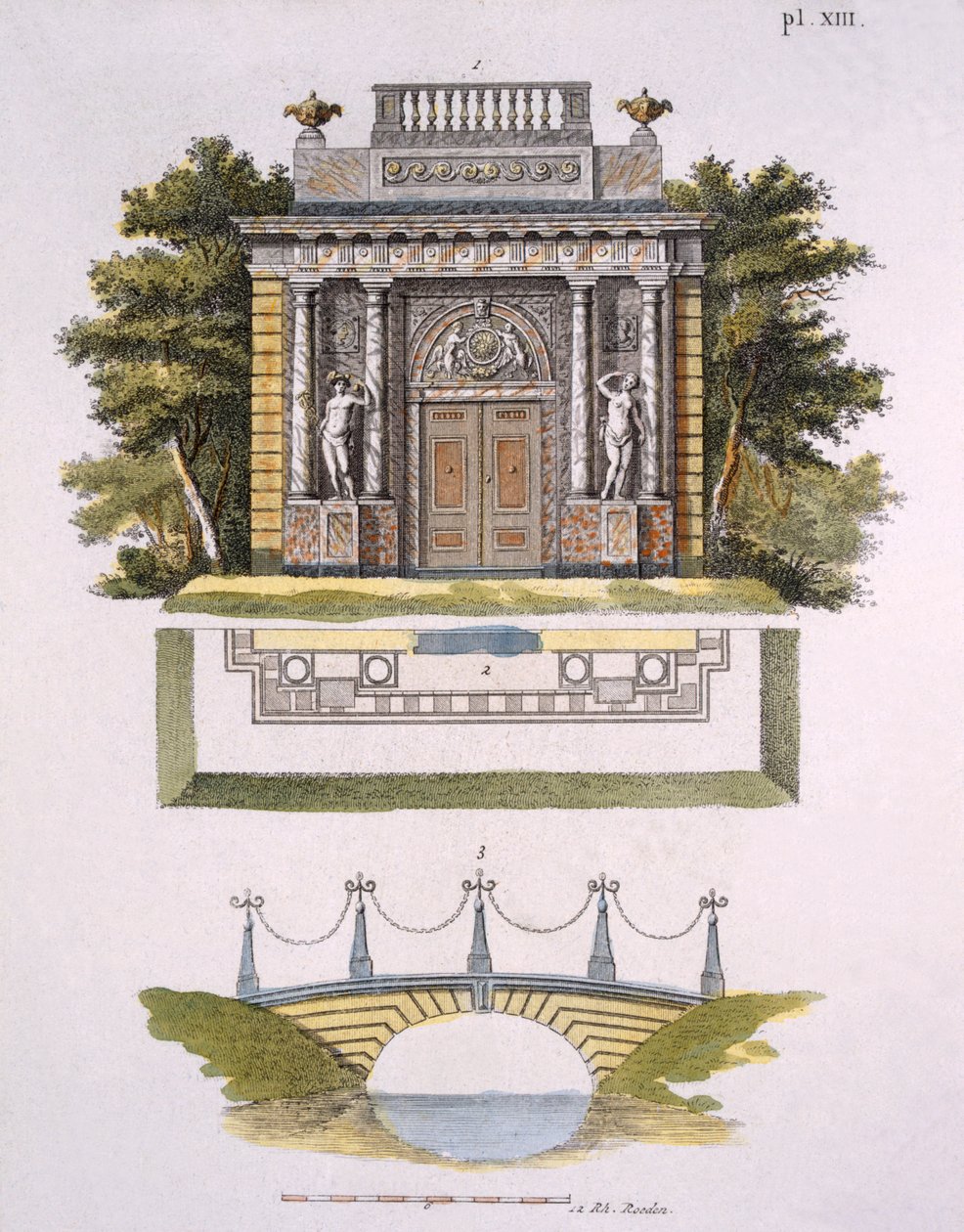 花园装饰品，来自G. van Laar的“花园宝石杂志”，出版于1802年 作者 荷兰学校