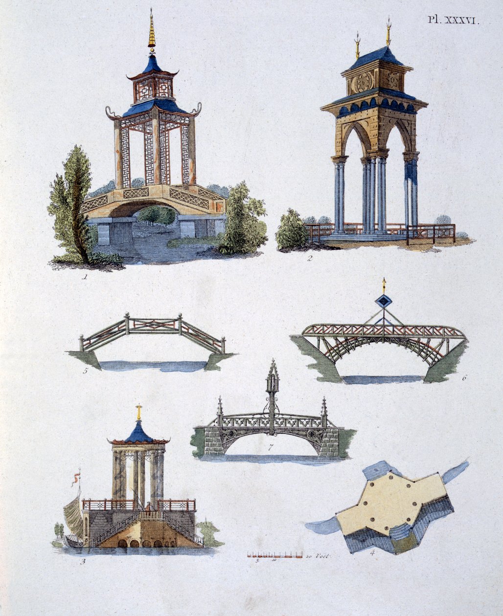 花园装饰品，来自G. van Laar的“花园宝石杂志”，出版于1802年 作者 荷兰学校