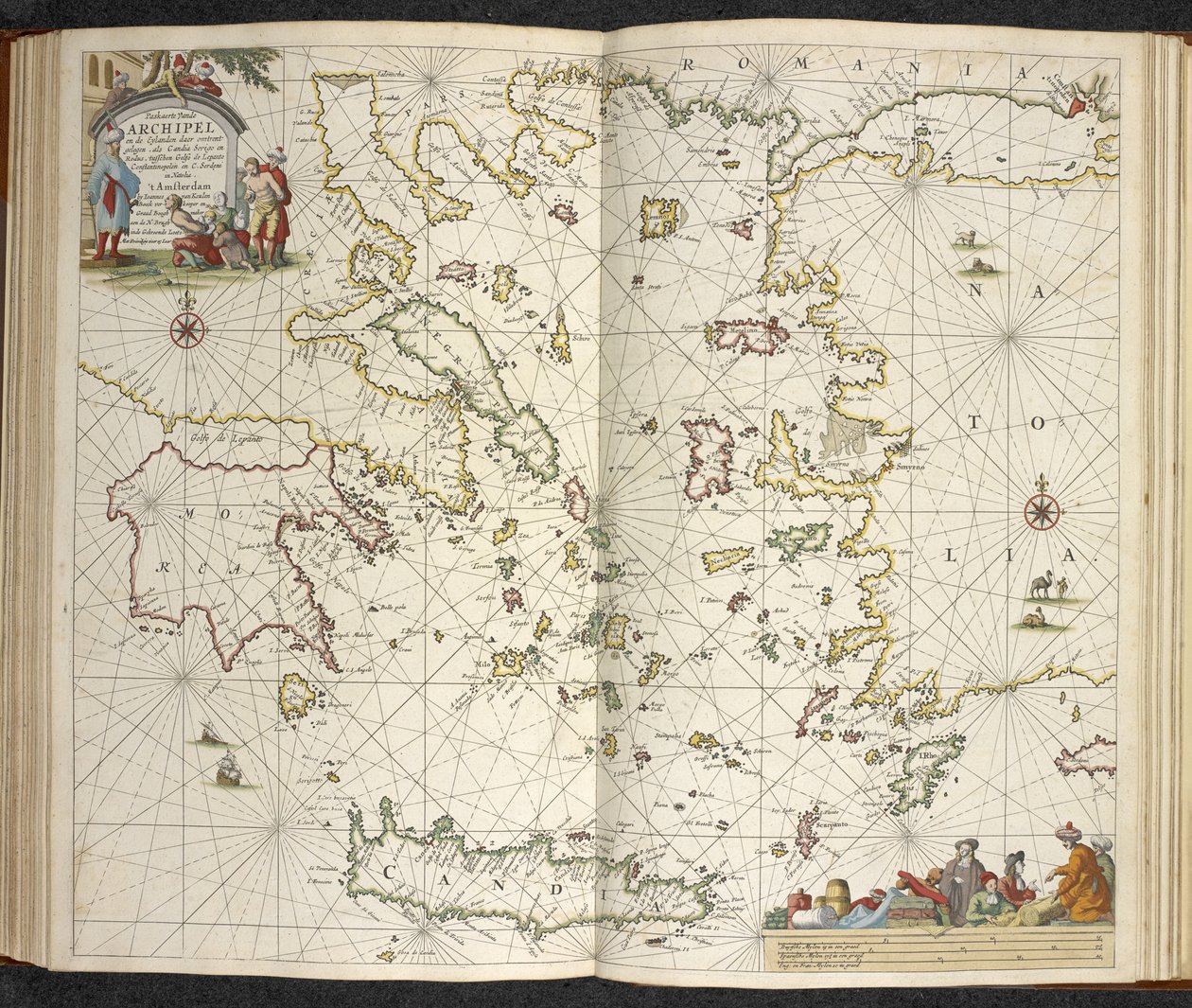 希腊、克里特岛和土耳其，摘自《De groote nuewwe vermeerde zee-atlas ofte water-werelt》。Vertoonende in sigh alle zee-kusten des aardtryks...