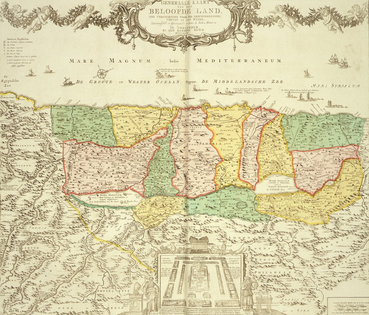 圣地的地图，酒吧。作者：Jan Barend Elwe，阿姆斯特丹，1742年 作者 荷兰学校
