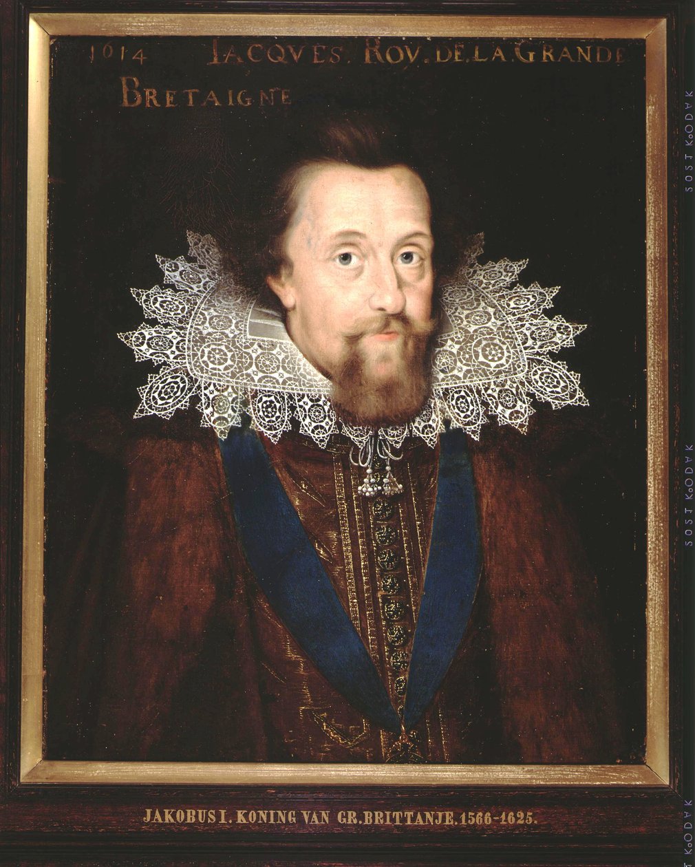 詹姆斯一世的肖像，英格兰国王，1614年 作者 荷兰学校