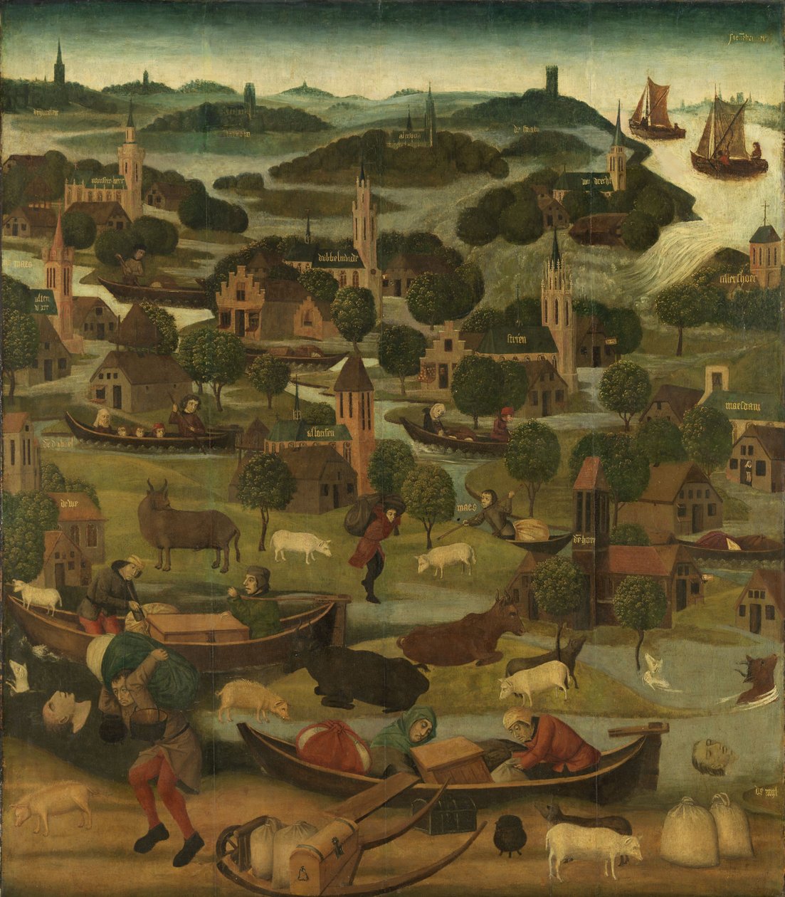 圣伊丽莎白洪水由圣伊丽莎白小组的大师c.1490-5 作者 荷兰学校
