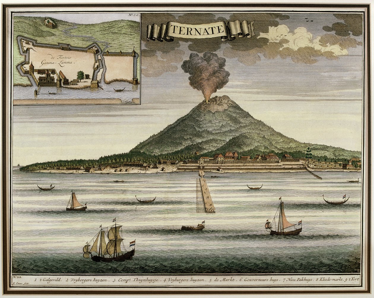 Ternate海岛，Moluccas，印度尼西亚，从老新的东部的例证，1724-26 作者 荷兰学校