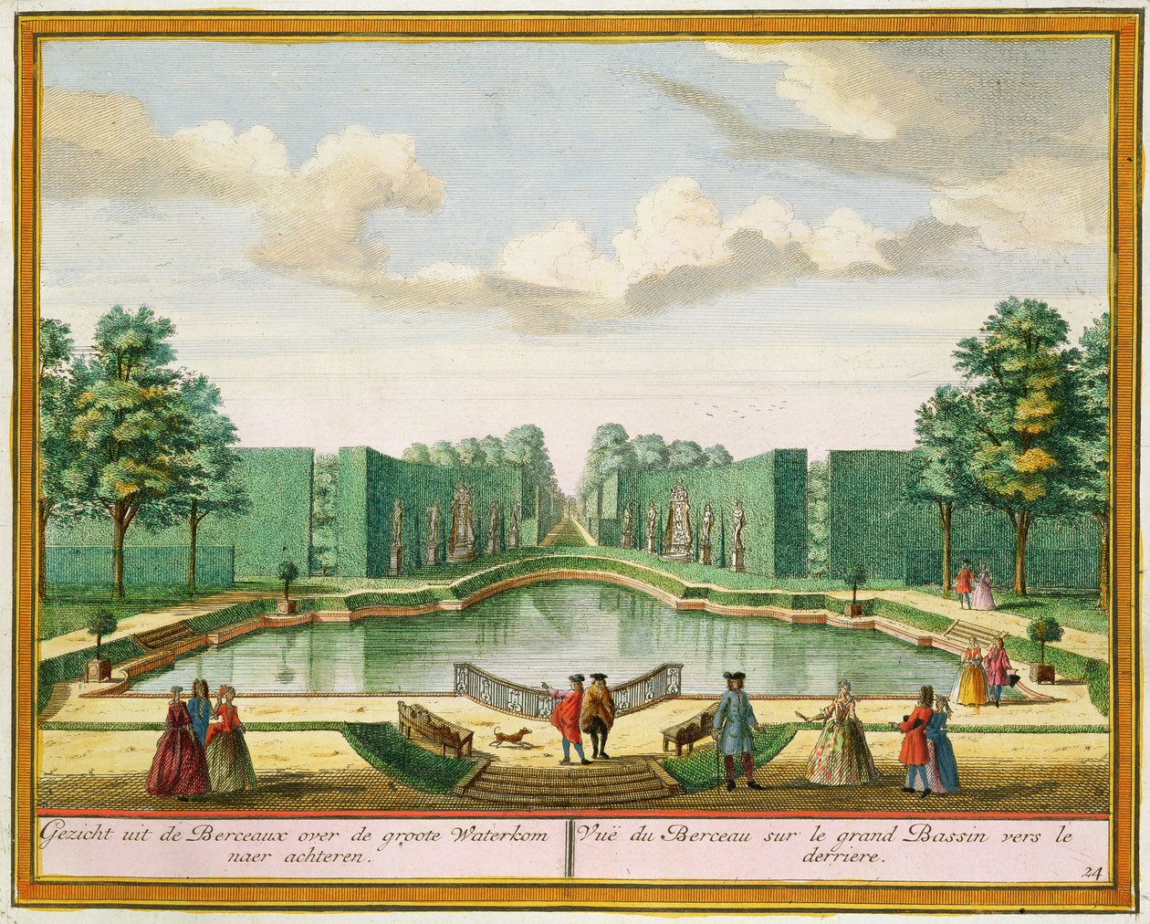 从Het Zeganplant Kennemerlant，Hendrick de Leth和Matthias Brouerius Van Nidek的大湖上看凉亭，发表于17-17-1730 作者 荷兰学校