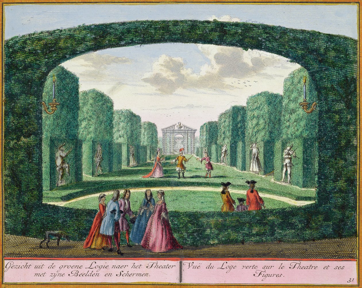查看从绿色凉廊到剧院，来自Het Zeganplant Kennemerlant，Hendrick de Leth和Matthias Brouerius Van Nidek，出版于17-17-1730 作者 荷兰学校
