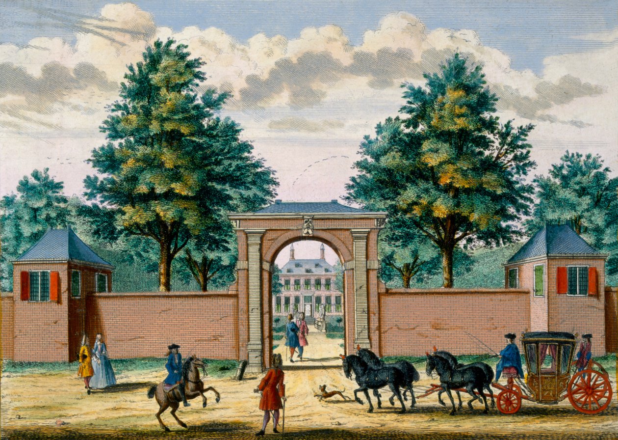 Akredam House的视图，来自The Heganrick de Leth的Zeganpralent Kennemerlant和Matthias Brouerius Van Nidek，出版于17-17-1730 作者 荷兰学校