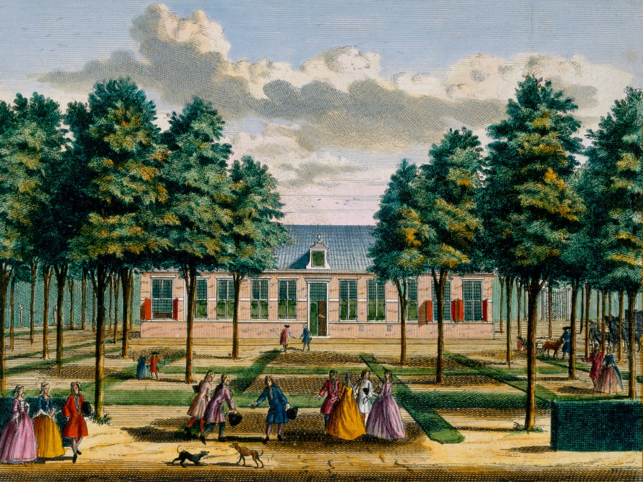 Jagerlust House的视图，来自Zendpralent Kennemerlant的Hendrick de Leth和Matthias Brouerius Van Nidek，出版于17-17-1730 作者 荷兰学校