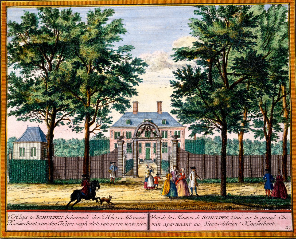 Schulpen House的视图，来自Het Zeganpralent Kennemerlant的Hendrick de Leth和Matthias Brouerius Van Nidek，出版于1700-30 作者 荷兰学校
