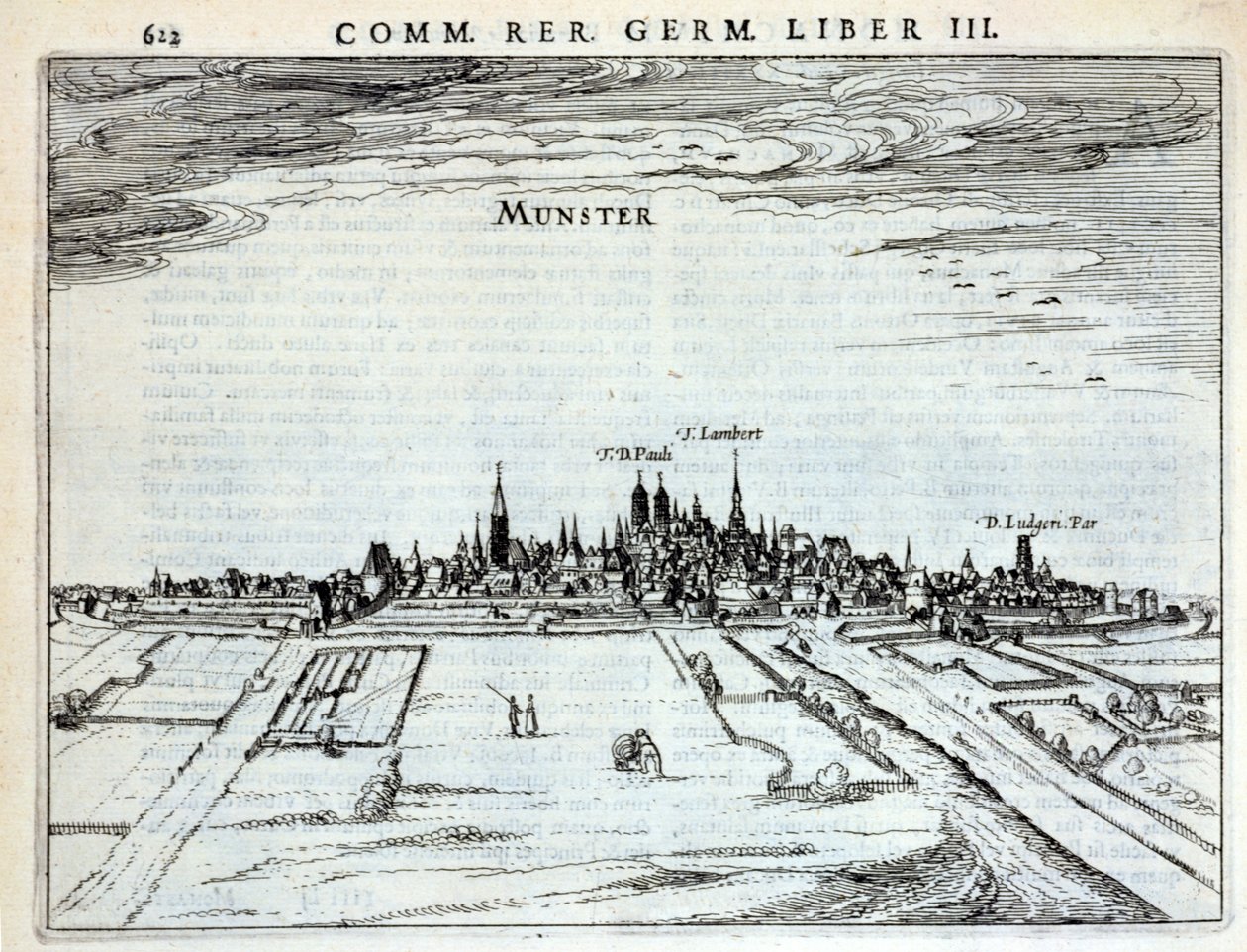 Munster镇的看法，从Rerum Germanicarum，由P. Bertin，阿姆斯特丹1616 作者 荷兰学校