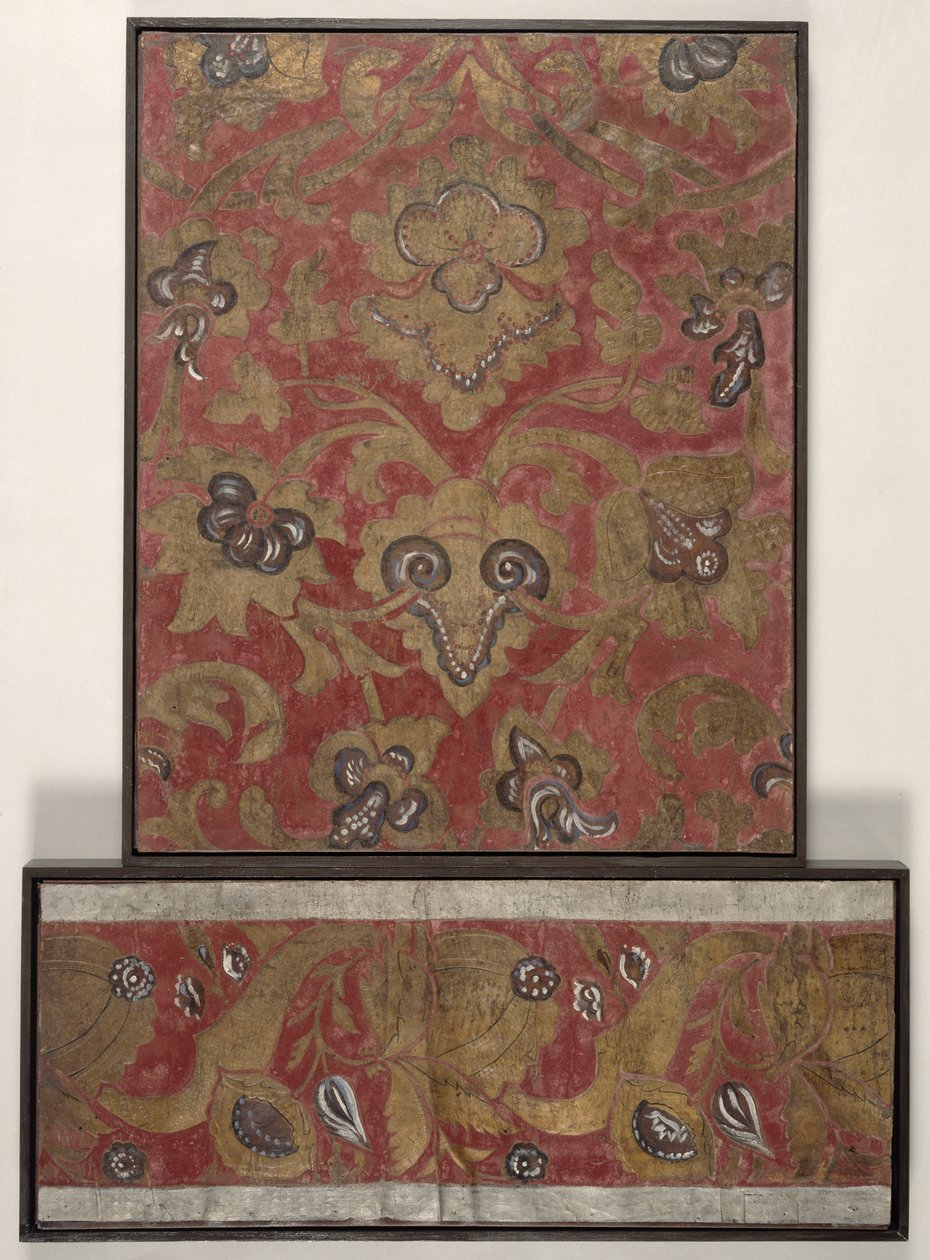 壁纸设计，c.1700（皮革） 作者 荷兰学校