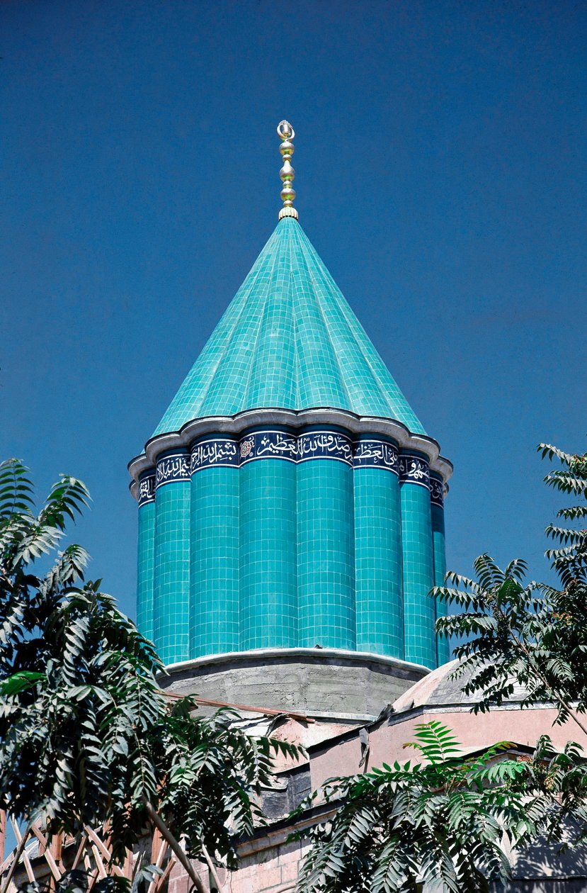 Mevlana 的 tekke（或 Sufi khanqah）景观，为旋转的托钵僧预留 作者 王朝塞尔柱克