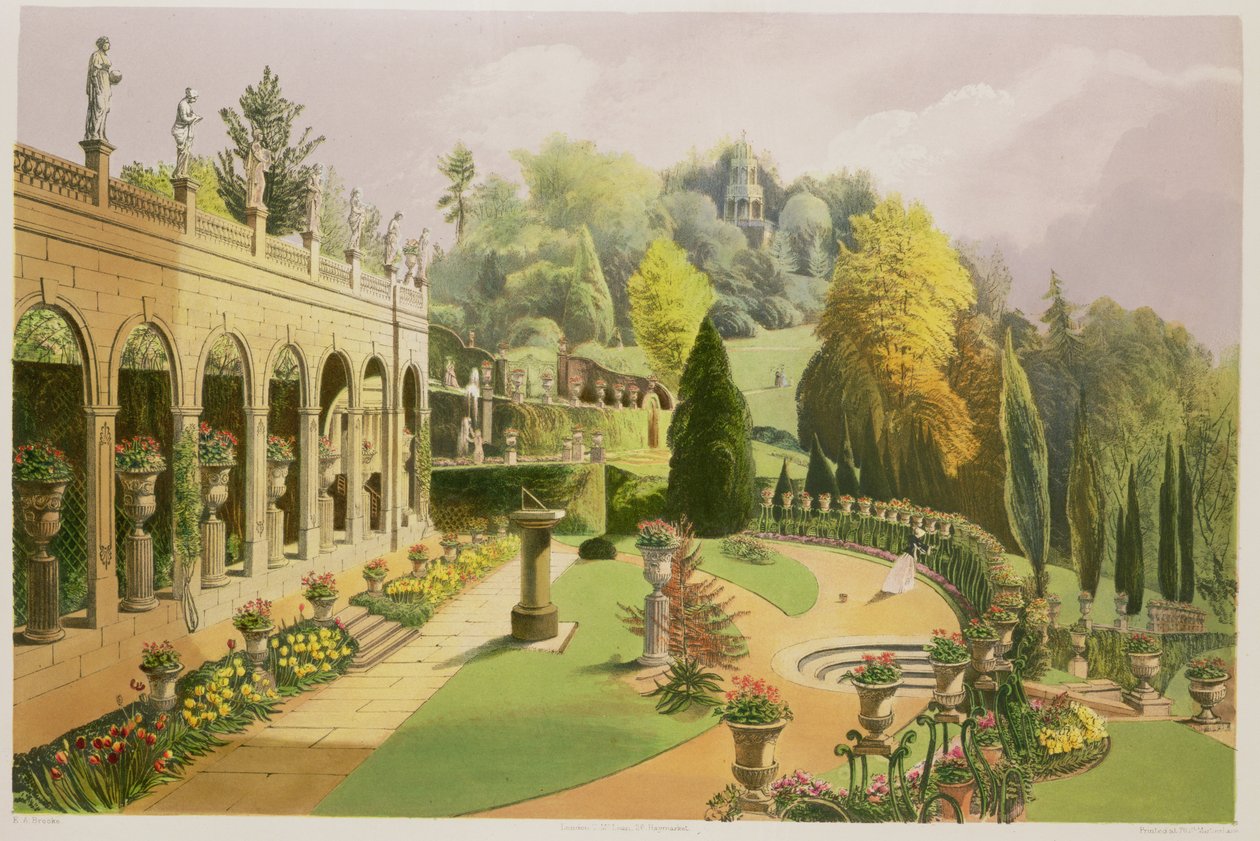 奥尔顿花园，来自&39;英格兰花园&39;，1857年 作者 E.Adveno布鲁克