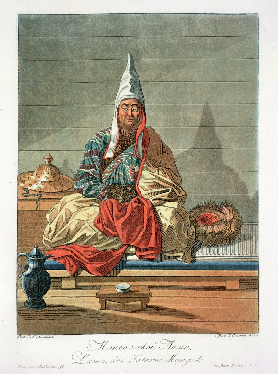 蒙古鞑靼喇嘛，由Jegor Skotnikoff（1782-1843）刻 作者 卡内杰夫