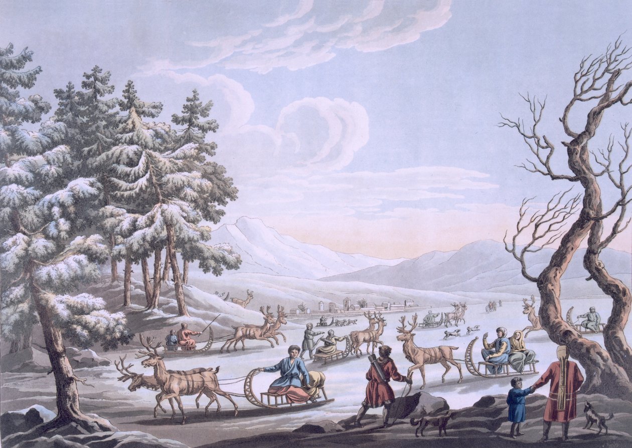 通古斯人离开冬令营，1812-13 作者 卡内杰夫