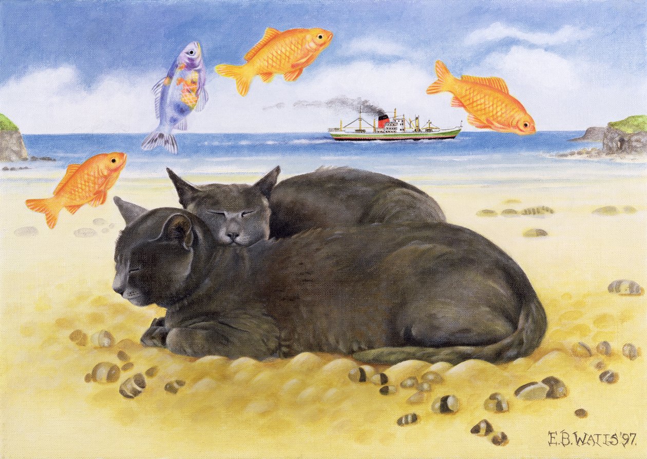 Fish Dreams，1997（画布上的丙烯酸） 作者 EB瓦特