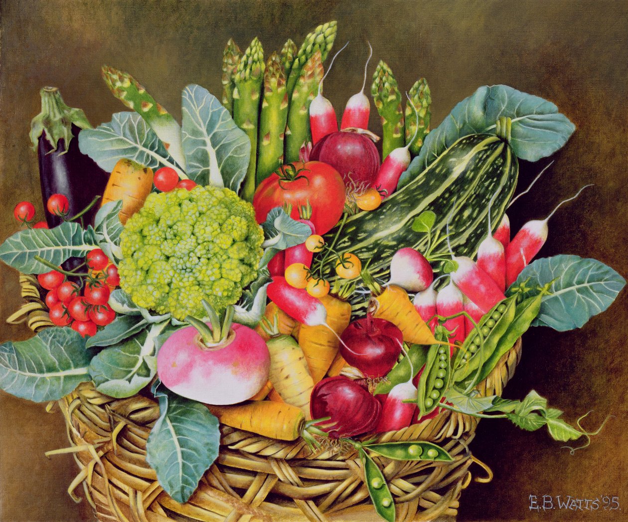 夏季蔬菜，1995年（丙烯酸） 作者 EB瓦特
