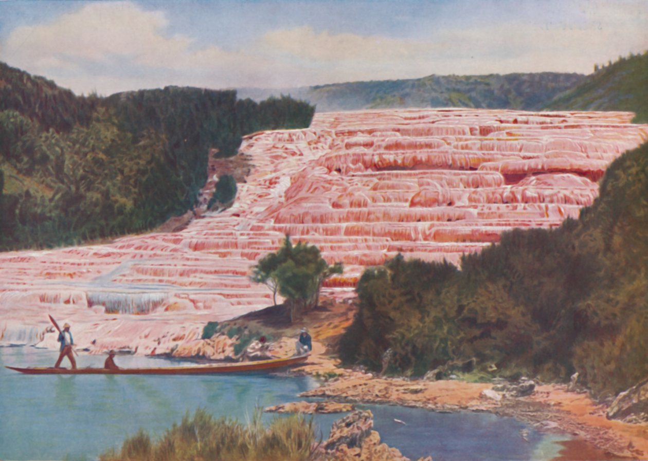 彻底摧毁新西兰粉红色阶地的惨淡美景，c1935年 作者 ENA
