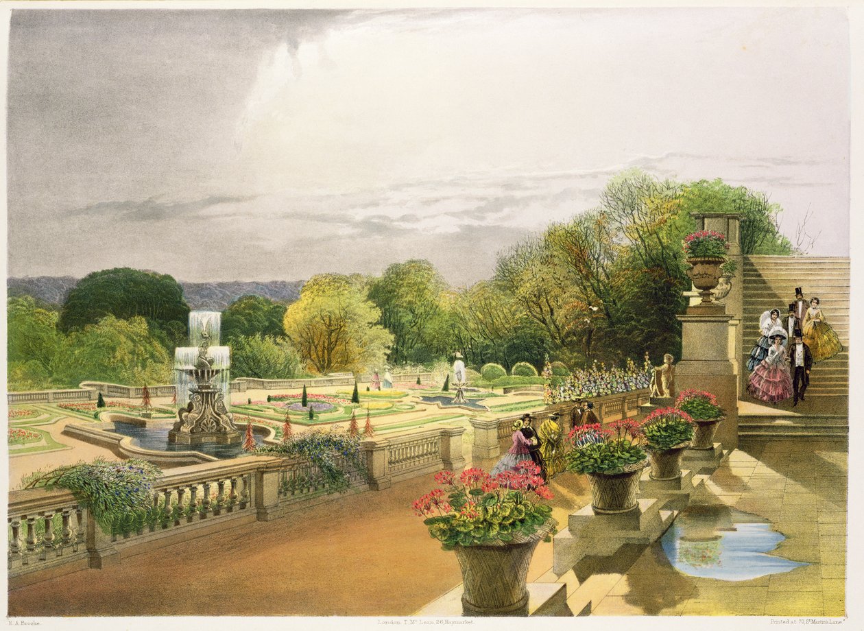 The Parterre，Harewood House靠近利兹，酒吧。作者：Thomas McLean 作者 E.Adveno布鲁克