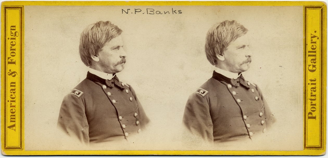 Nathaniel Prentice Banks（1816-94），美国政治家和联盟军将军（立体照片） 作者 安东尼