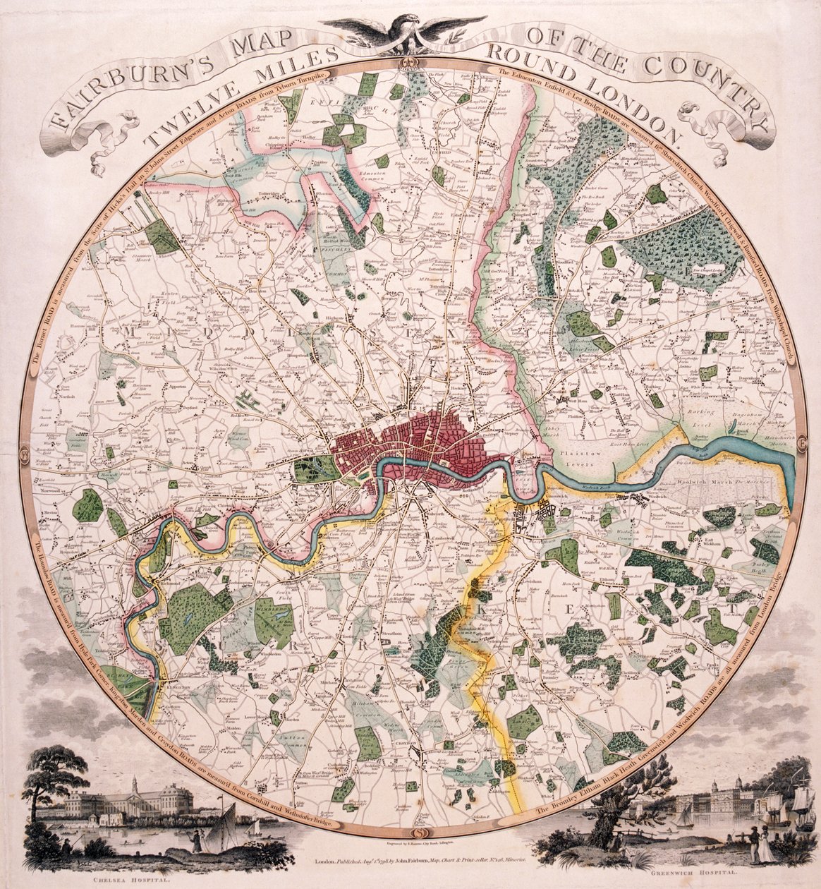 伦敦地图，1798年 作者 伯恩