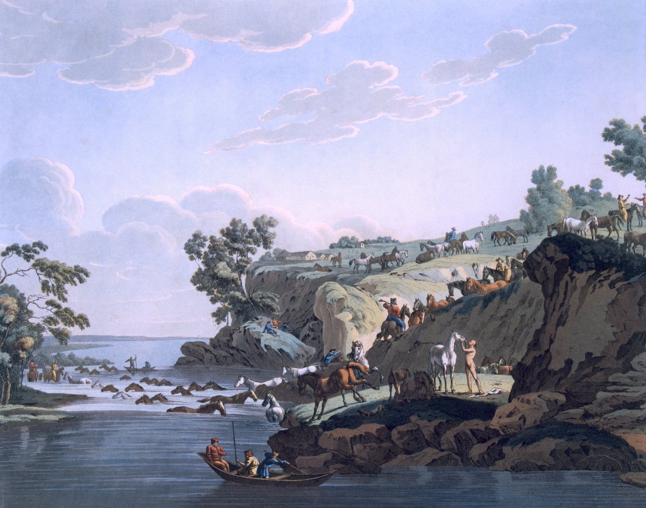 穿过河的马，1812-13 作者 卡内杰夫