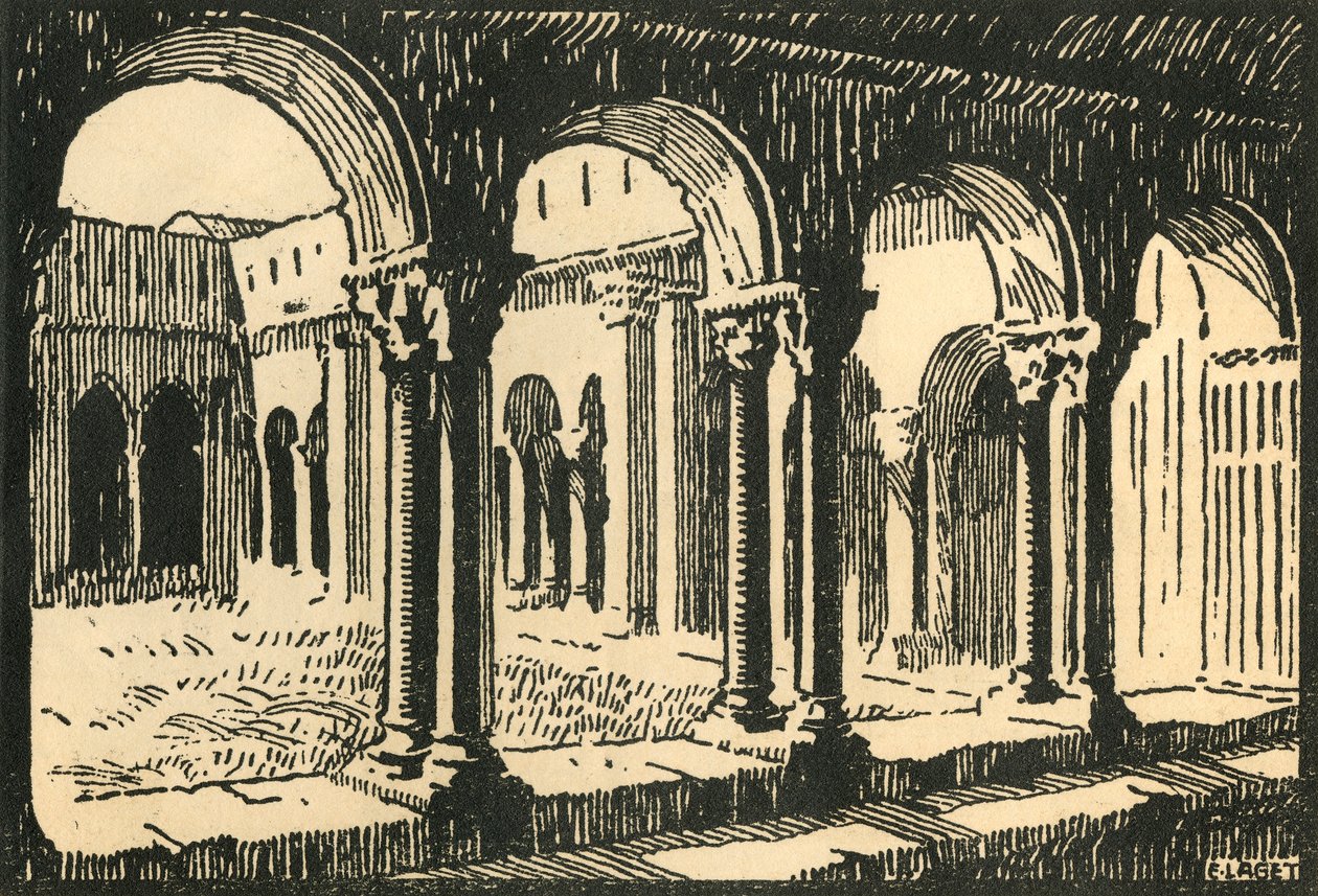 Cloiture St-Trophime--St-Trophime教堂的回廊"，约1920年代。 作者 拉格特