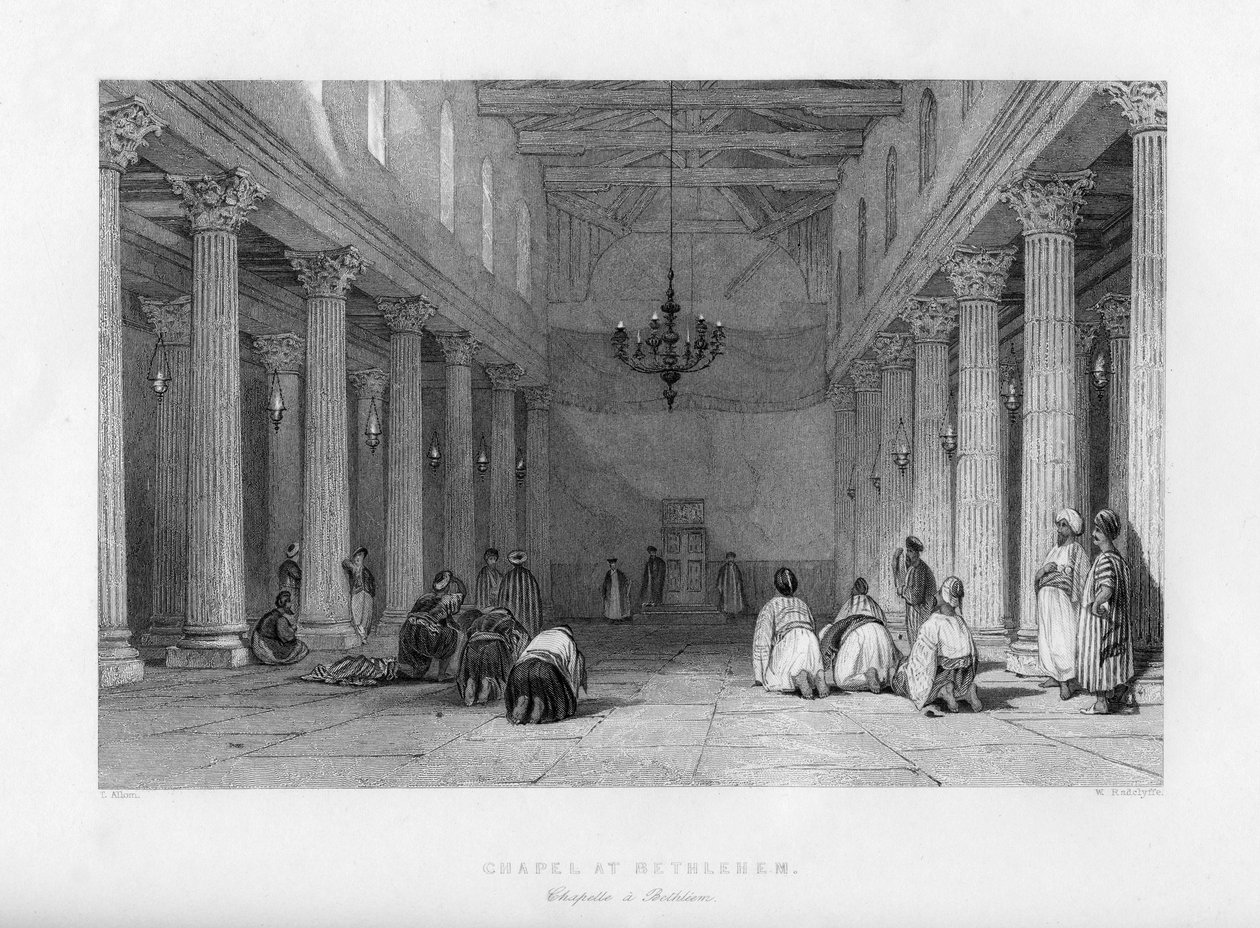 1841年，以色列伯利恒的小教堂。 作者 E.雷德克里夫
