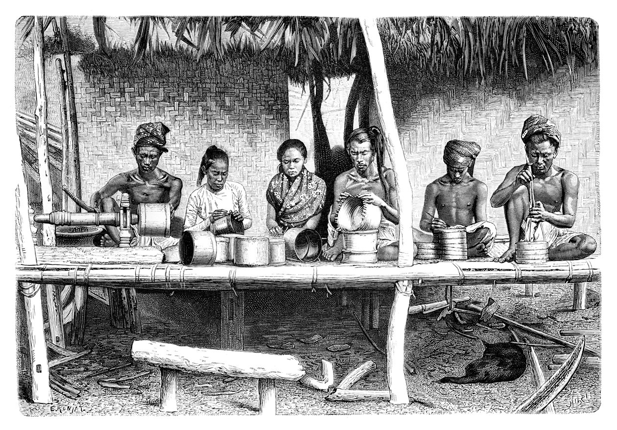 1895年，来自缅甸缅甸的工匠。 作者 艾蒂安·安托万·尤金·罗纳特