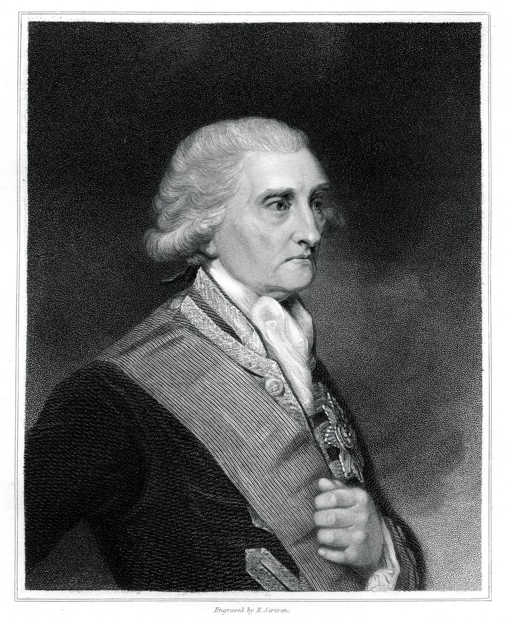 乔治·布赖杰斯·罗德尼（George Brydges Rodney），英国海军军官罗德尼一世，1833年。 作者 E.斯克里文