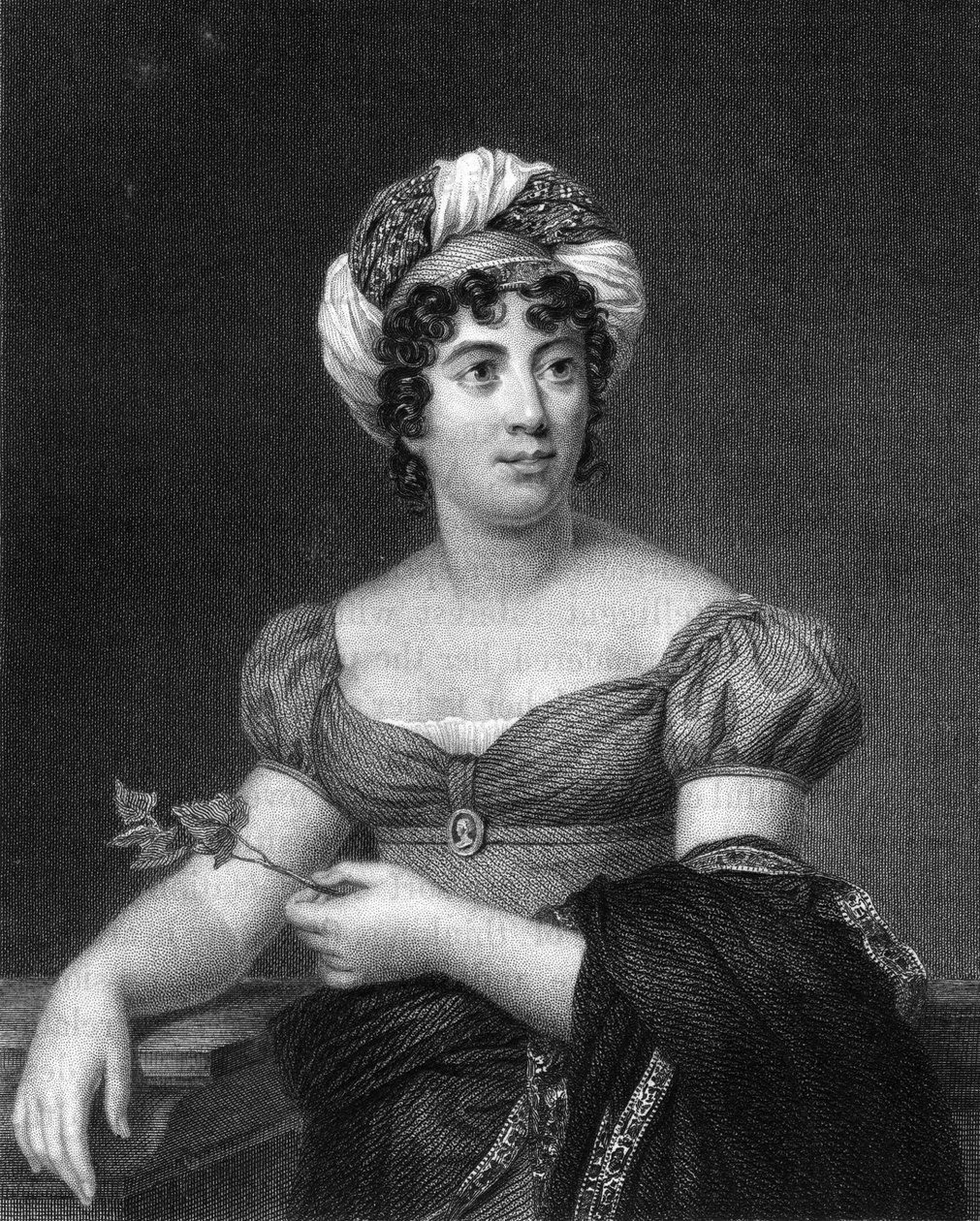 Germaine de Stael，法国作家，小说家和政治宣传家，1836年。 作者 E.斯克里文