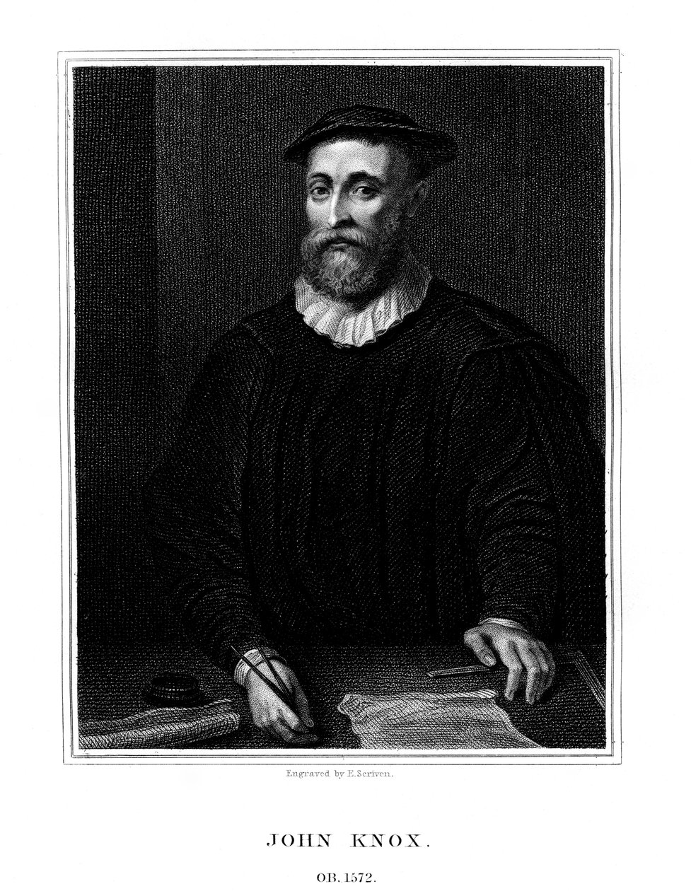 约翰·诺克斯（John Knox），苏格兰宗教改革家，1825年。 作者 E.斯克里文