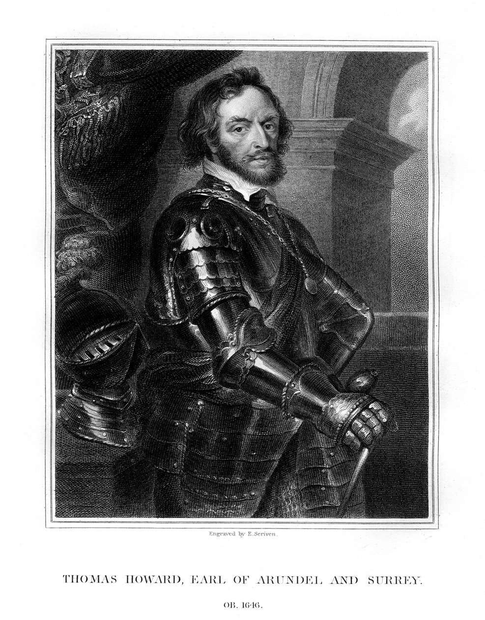 托马斯·霍华德（Thomas Howard），阿伦德尔和萨里伯爵，著名的英国朝臣，1823年。 作者 E.斯克里文