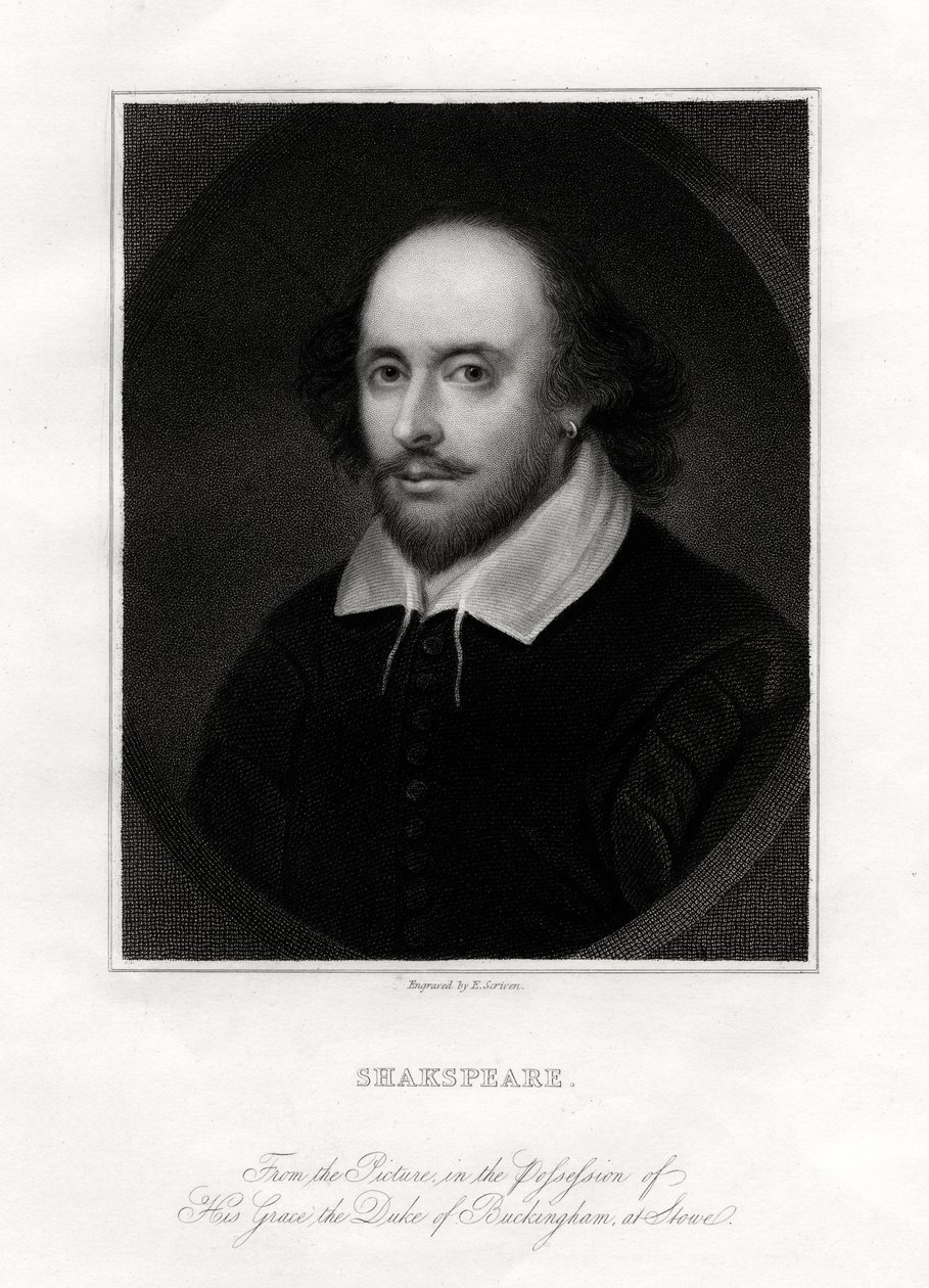 威廉·莎士比亚（William Shakespeare），英国剧作家，19世纪。 作者 E.斯克里文