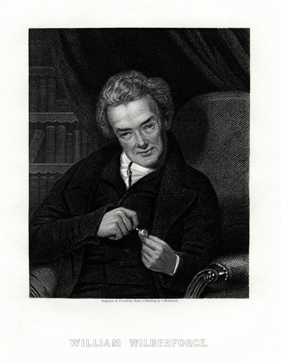 威廉·威尔伯福斯（William Wilberforce），英国反奴隶运动组织者，19世纪。 作者 E.斯克里文