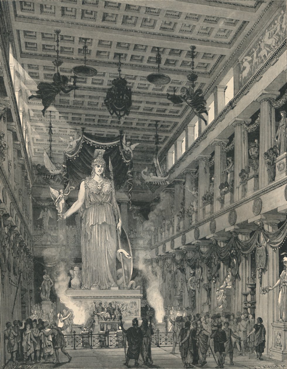 雅典娜-帕提诺斯神庙，修复后》，1886年 作者 埃蒂尔施