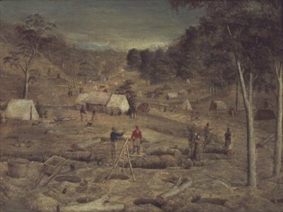 巴瑟斯特的采矿营地，约1851年 作者 E.图洛奇