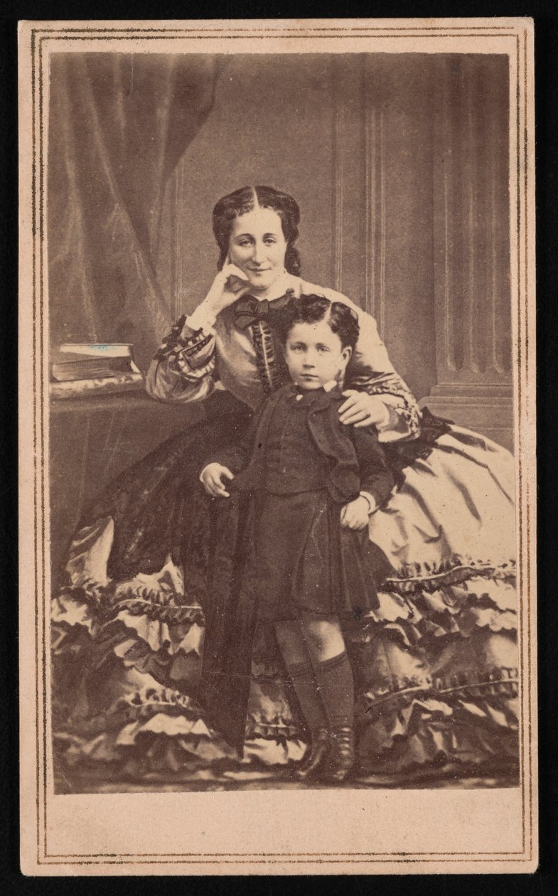 Euge´nie de Montijo 1826-1920和儿子的肖像，大约在1860年代。 作者 E. 和 HT 安东尼